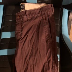 Maroon slim fit A&F chino pants